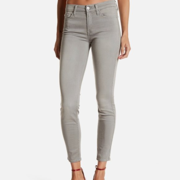 NWT $189 7 For All Mankind Ankle Skinny Jeans Grey Size 31 100% Authentic! - Picture 1 of 10